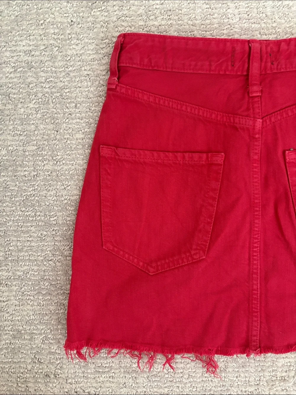 Abercrombie & Fitch Bright Red Denim Mini Skirt